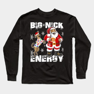 Big Nick Energy Funny Santa Christmas Long Sleeve T-Shirt